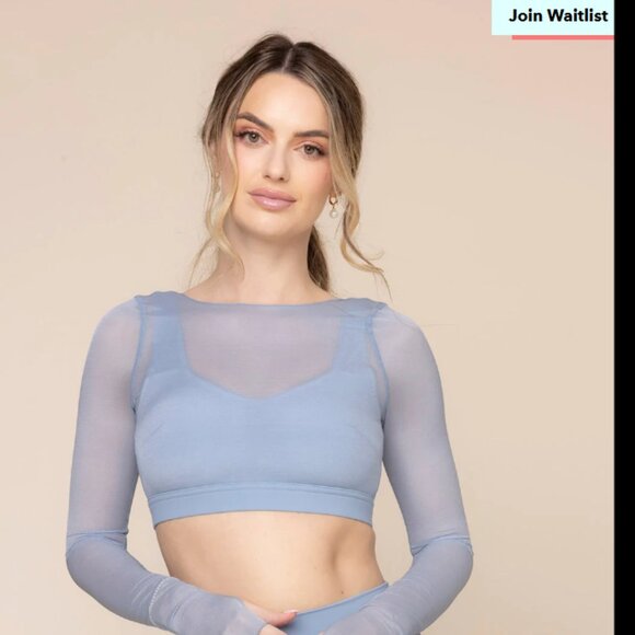 Coquette Long Sleeve Mesh Bra - Blue Storm - Picture 2 of 4